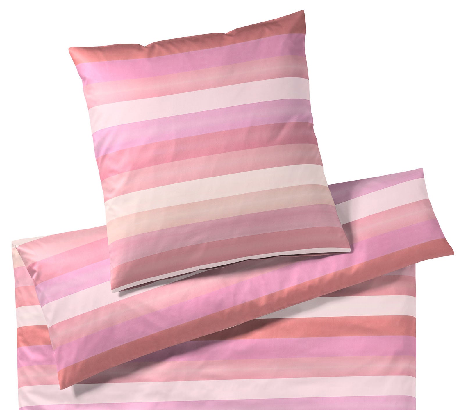 Mako Batist Bettwäsche Fresh Pink Streifen Freisteller #farbe_Pink