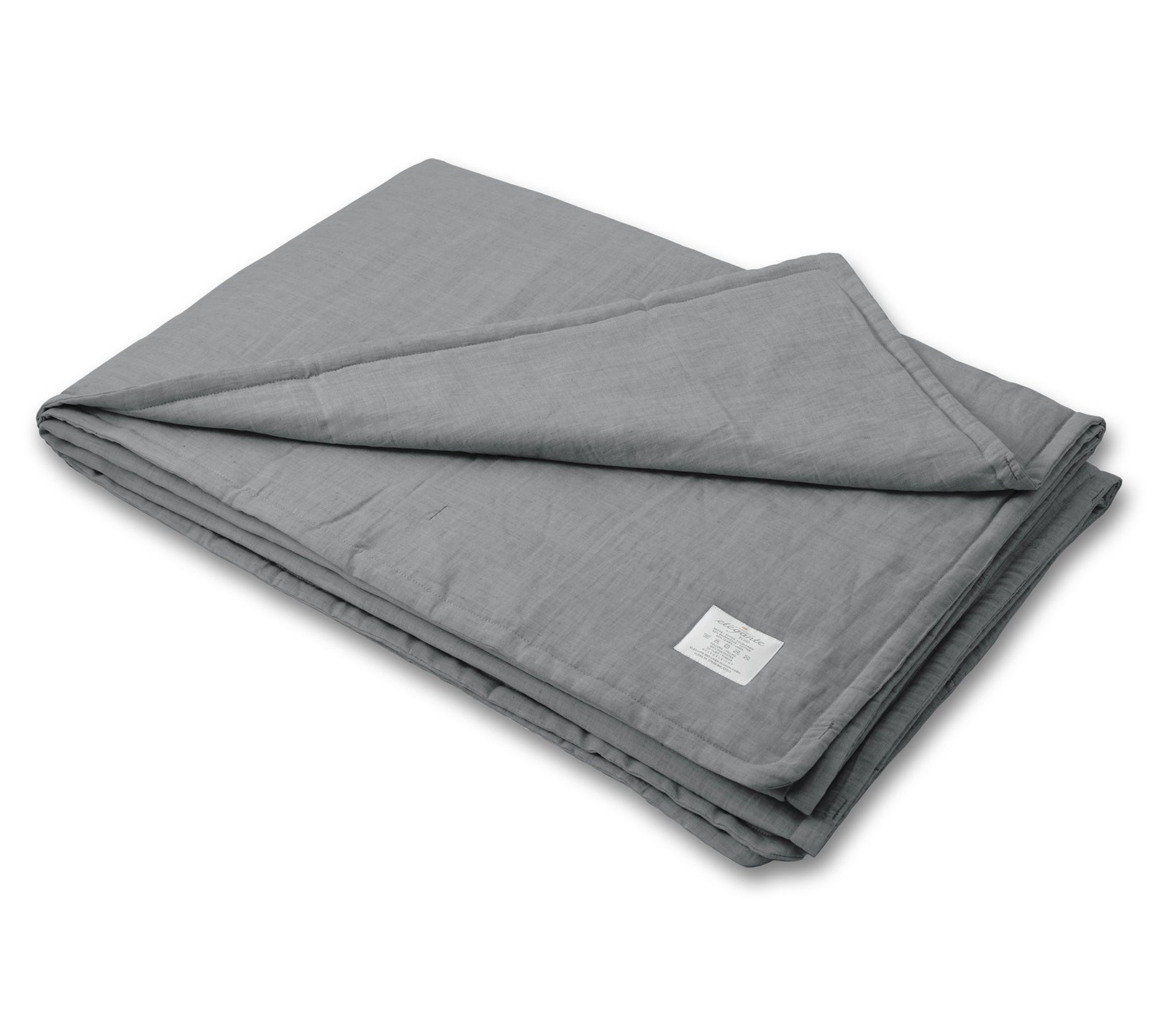 Halbleinen Bettwäsche Plaid Breezee in Dunkelgrau Freisteller #farbe_Breezee Plaid dunkelgrau
