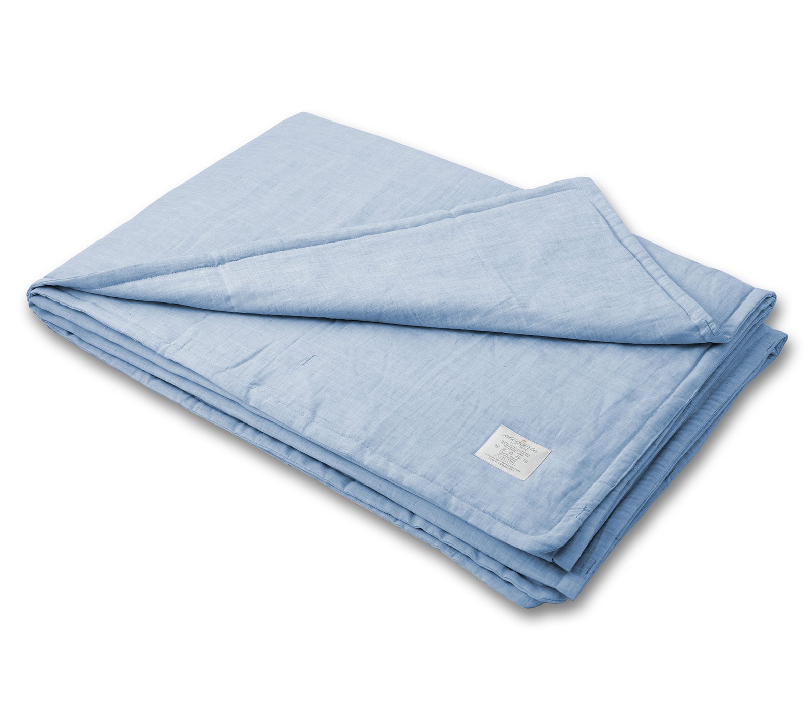 Halbleinen Bettwäsche Plaid Breezee in Hellblau Freisteller #farbe_Breezee Plaid Hellblau