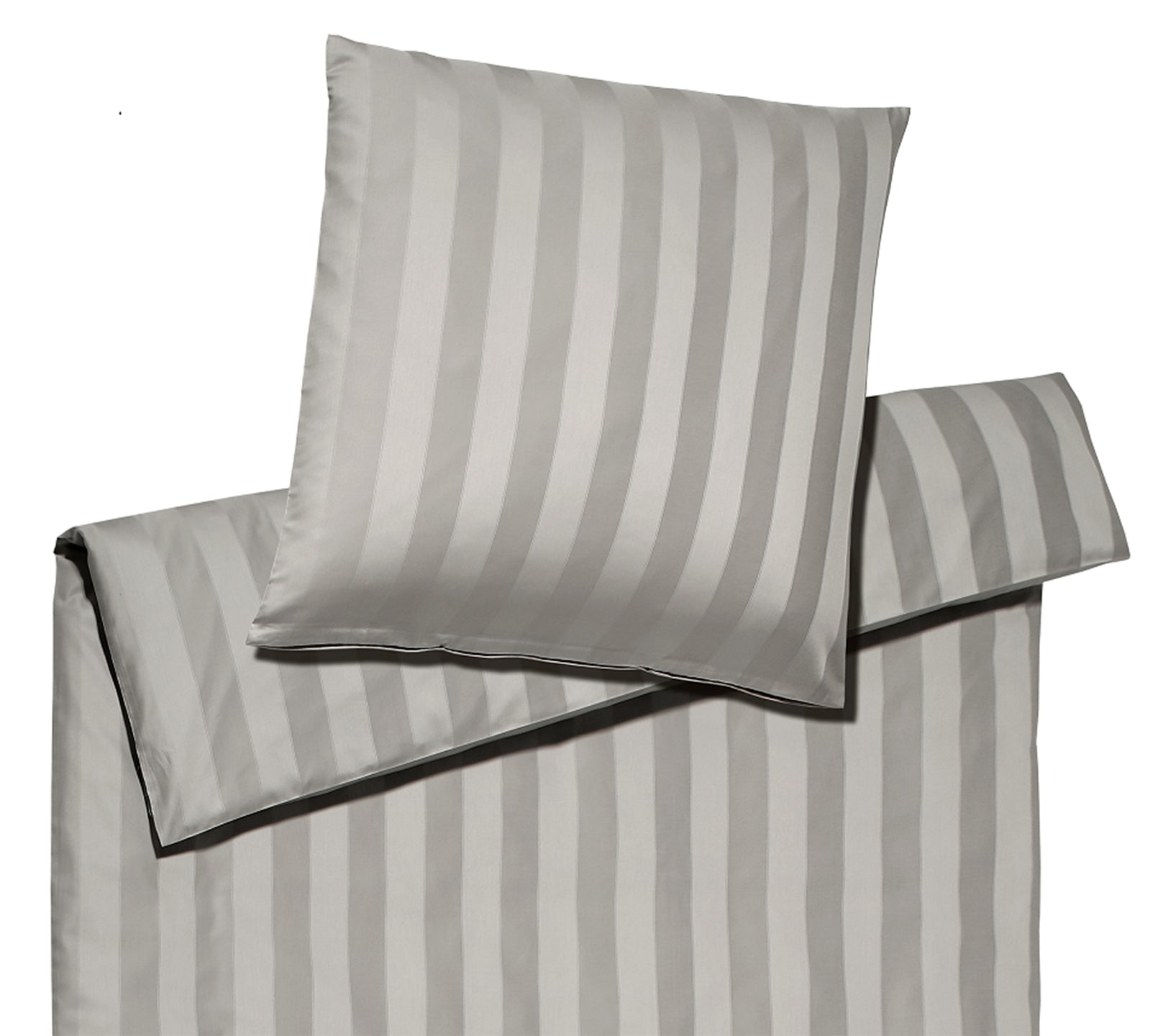 Jacquard Bettwäsche Noblesse in Silber Streifen Freisteller #farbe_Noblesse Silber