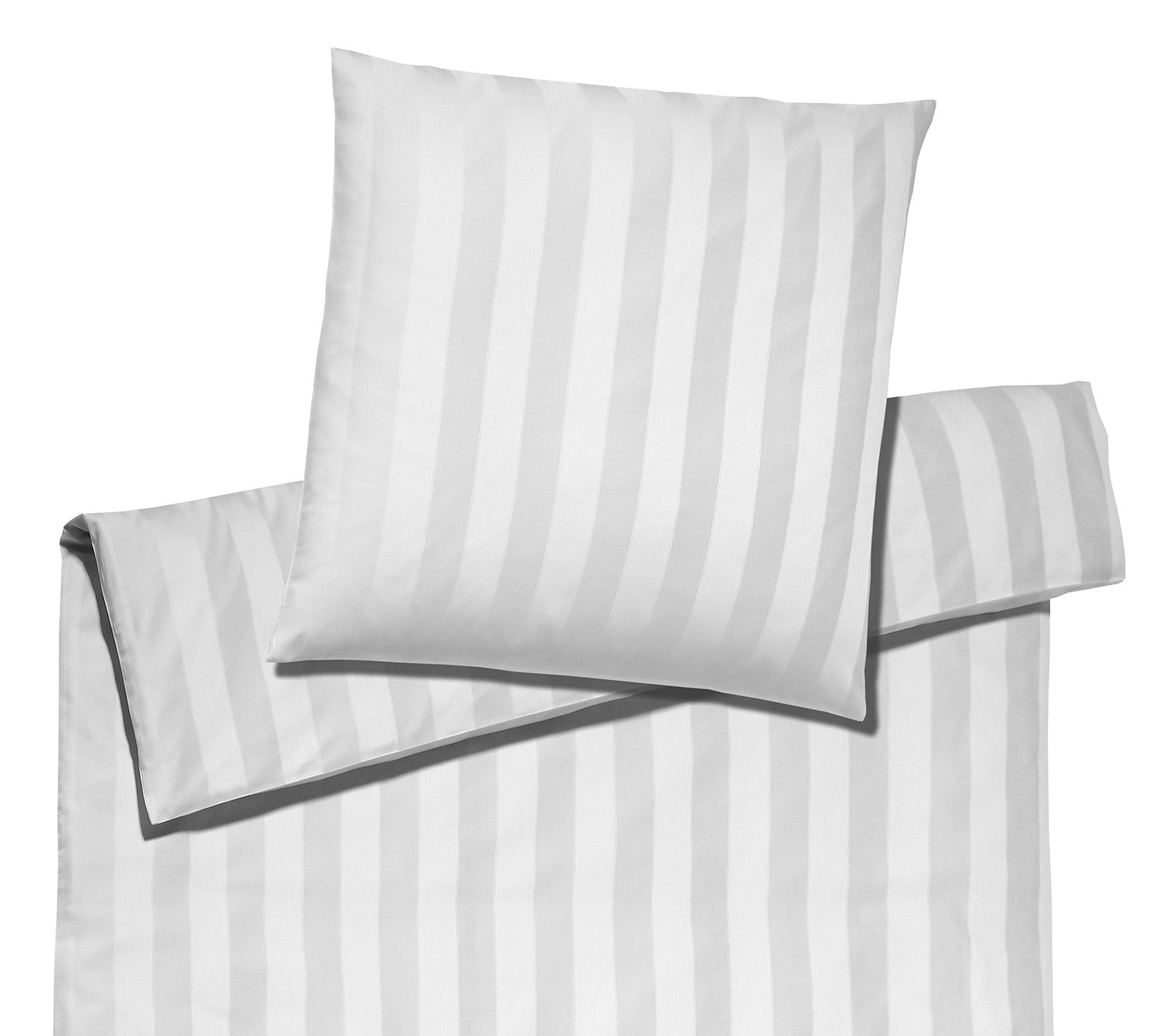 Jacquard Bettwäsche Noblesse in Weiß Streifen Freisteller #farbe_Noblesse Weiß