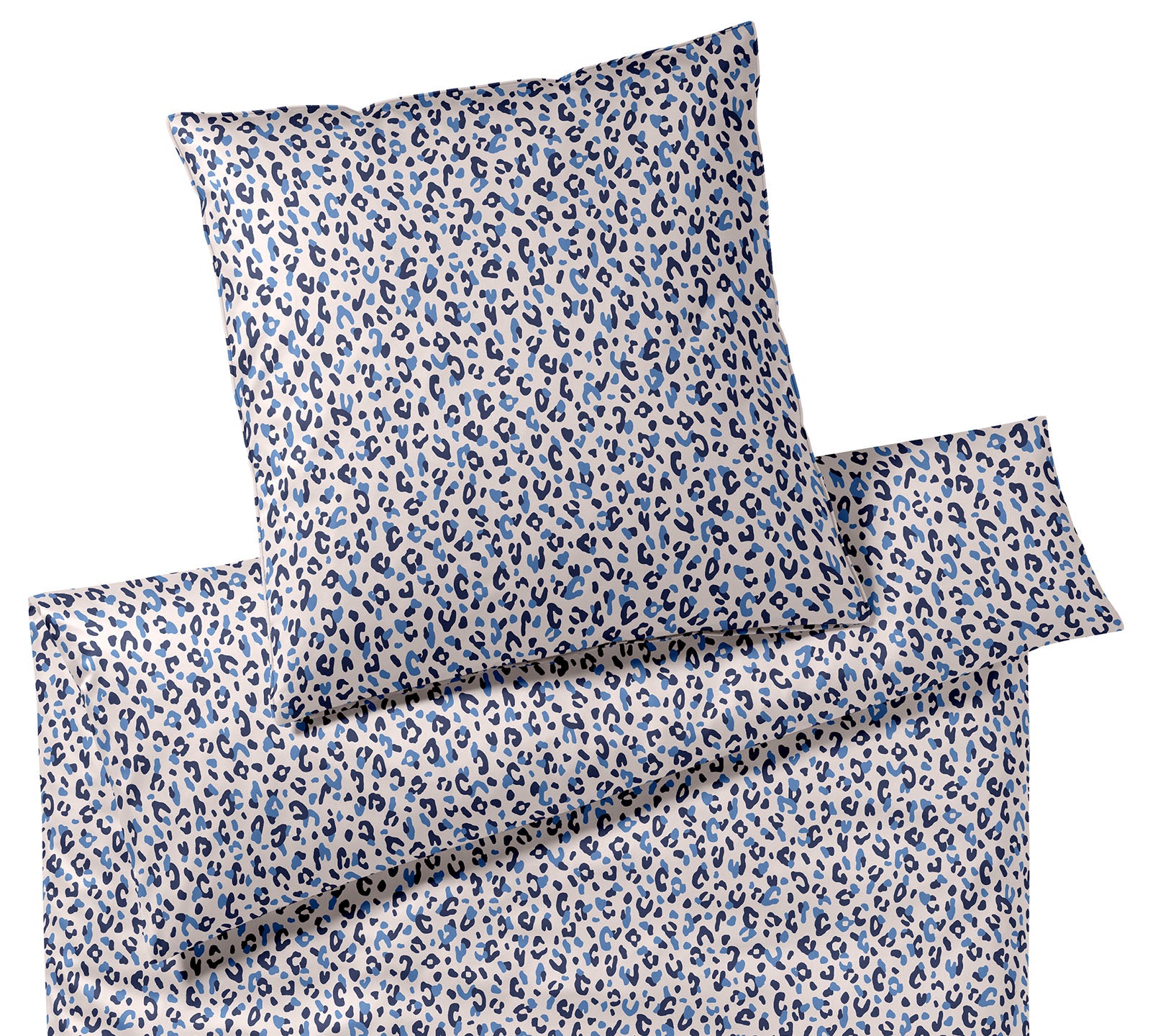 Satin Bettwäsche Leolook in Kobaltblau Leoprint Freisteller #farbe_Leolook Kobaltblau
