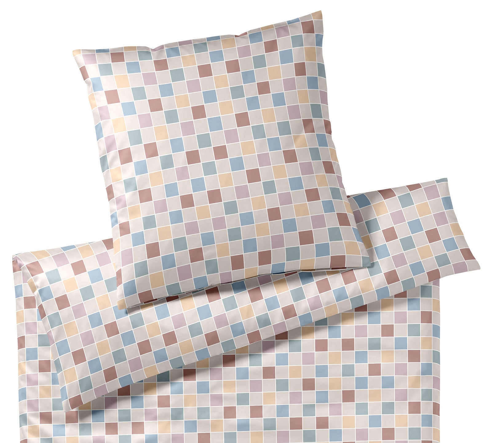 Satin Bettwäsche Scrabble in Natur Karo Freisteller #farbe_Scrabble Natur