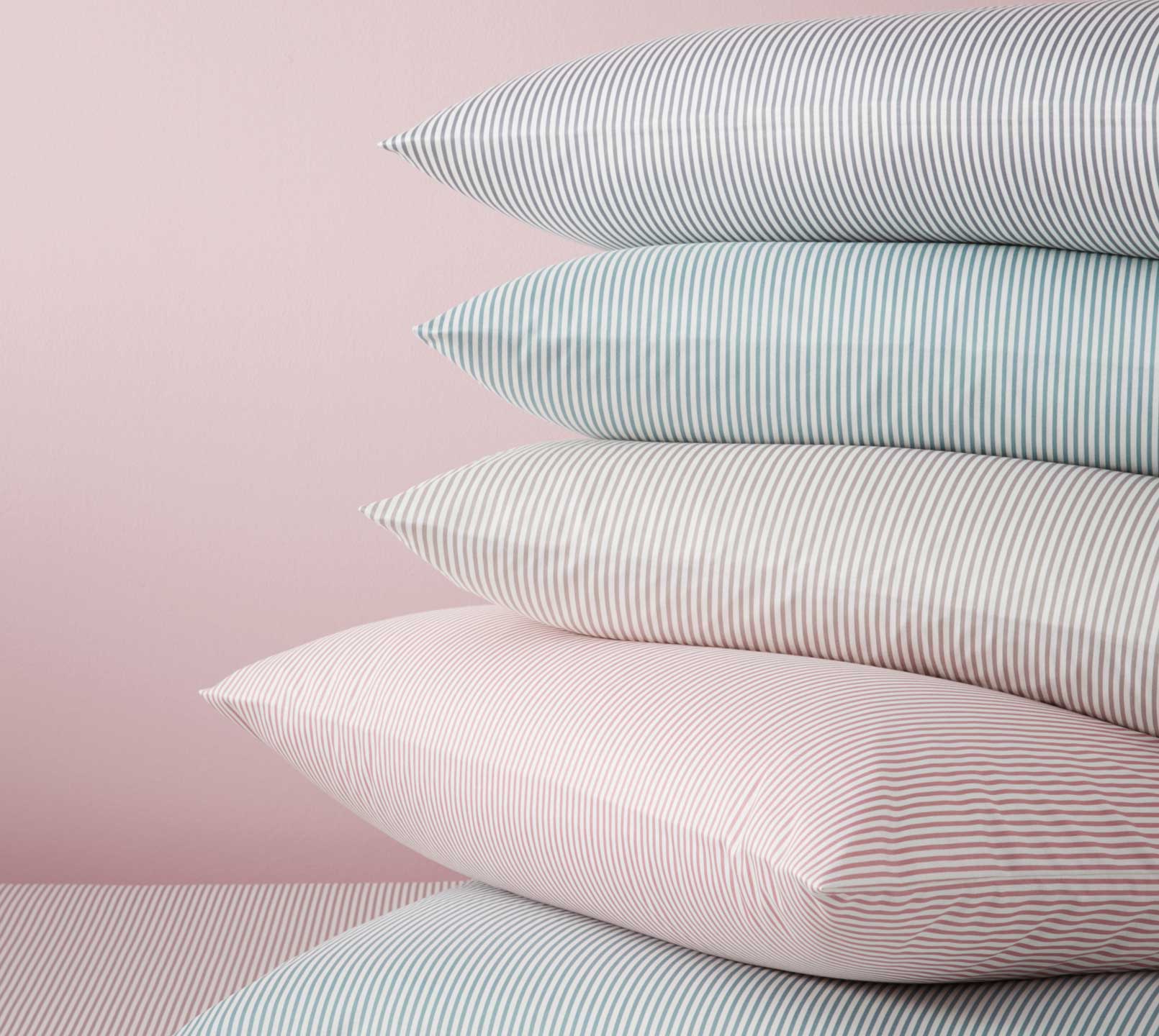 Jersey Bettwäsche Sister Stripe in alle Farben Streifen Kissen #farbe_Weiss