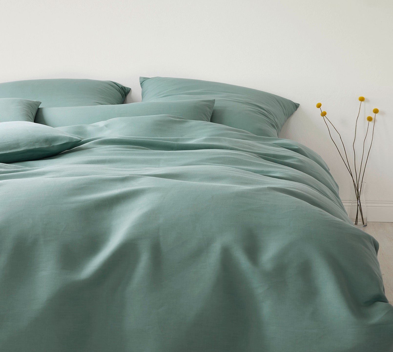 Halbleinen Bettwäsche Breezee in Salbei Schlafzimmer #farbe_Breezee Salbei