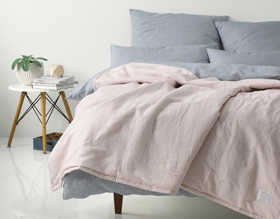 Halbleinen Plaid Breezee Rosa Schlafzimmer