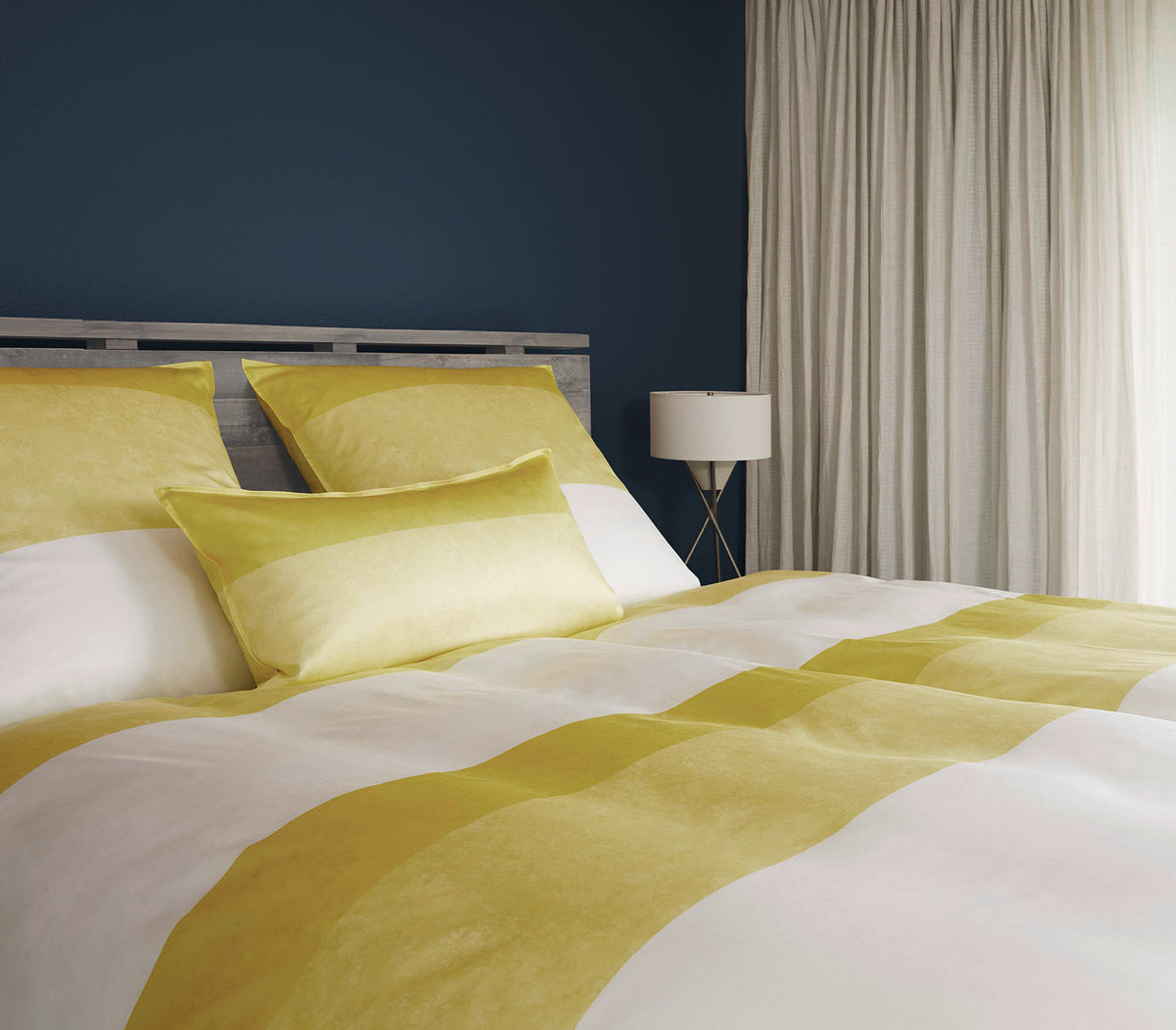 Satin Bettwäsche Riverside Sonne Streifen Schlafzimmer #farbe_Riverside Sonne