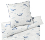 Satin Bettwäsche Big Blue Wal in Weiß Freisteller #farbe_Weiß