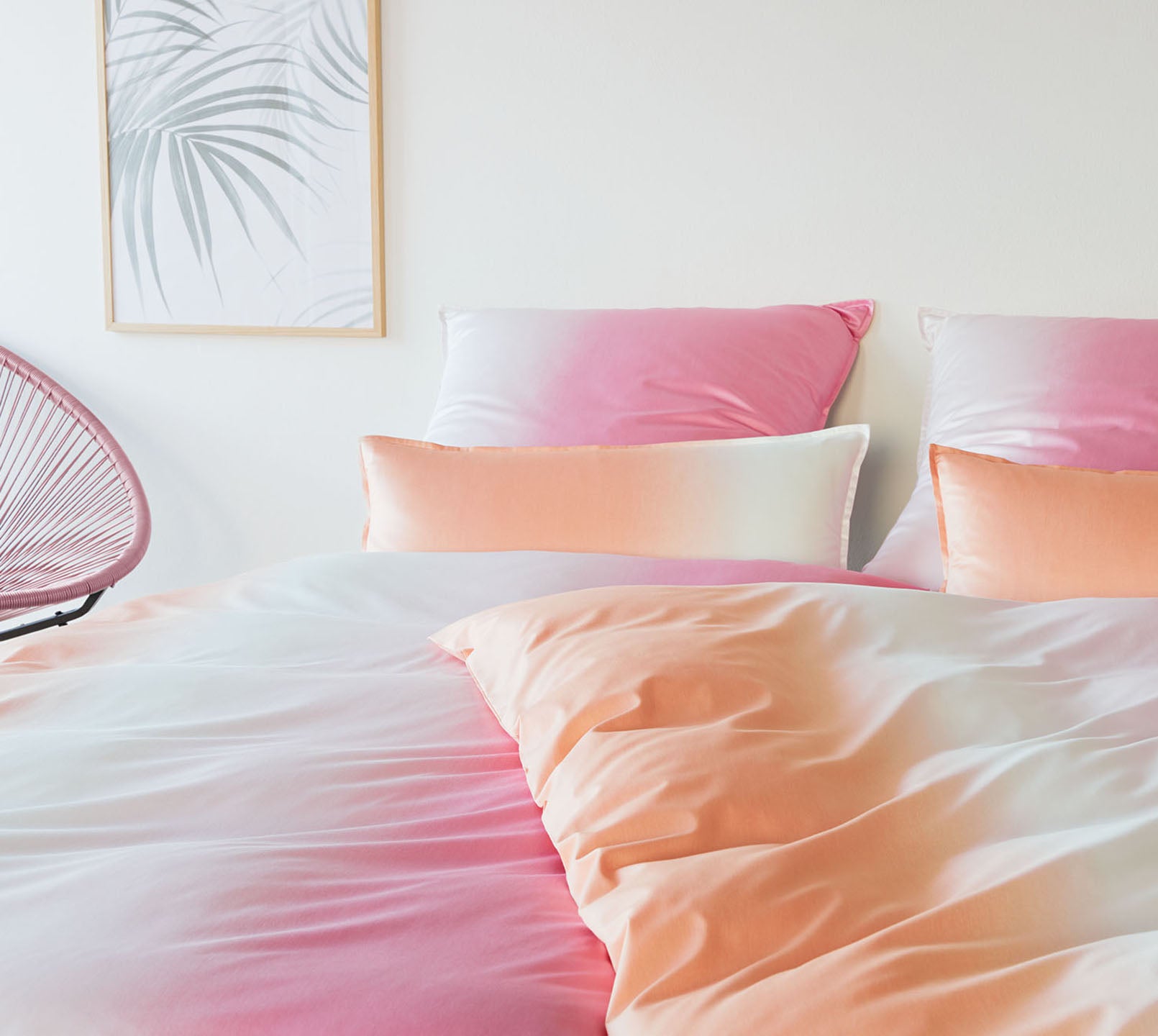 Satin Bettwäsche Shades in Pink Farbverlauf Schlafzimmer #farbe_Shades Pink