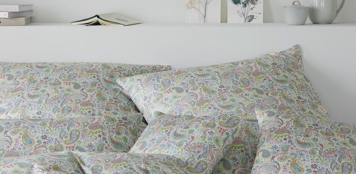 Satin Bettwäsche Fortune Paisley Natur Schlafzimmer  