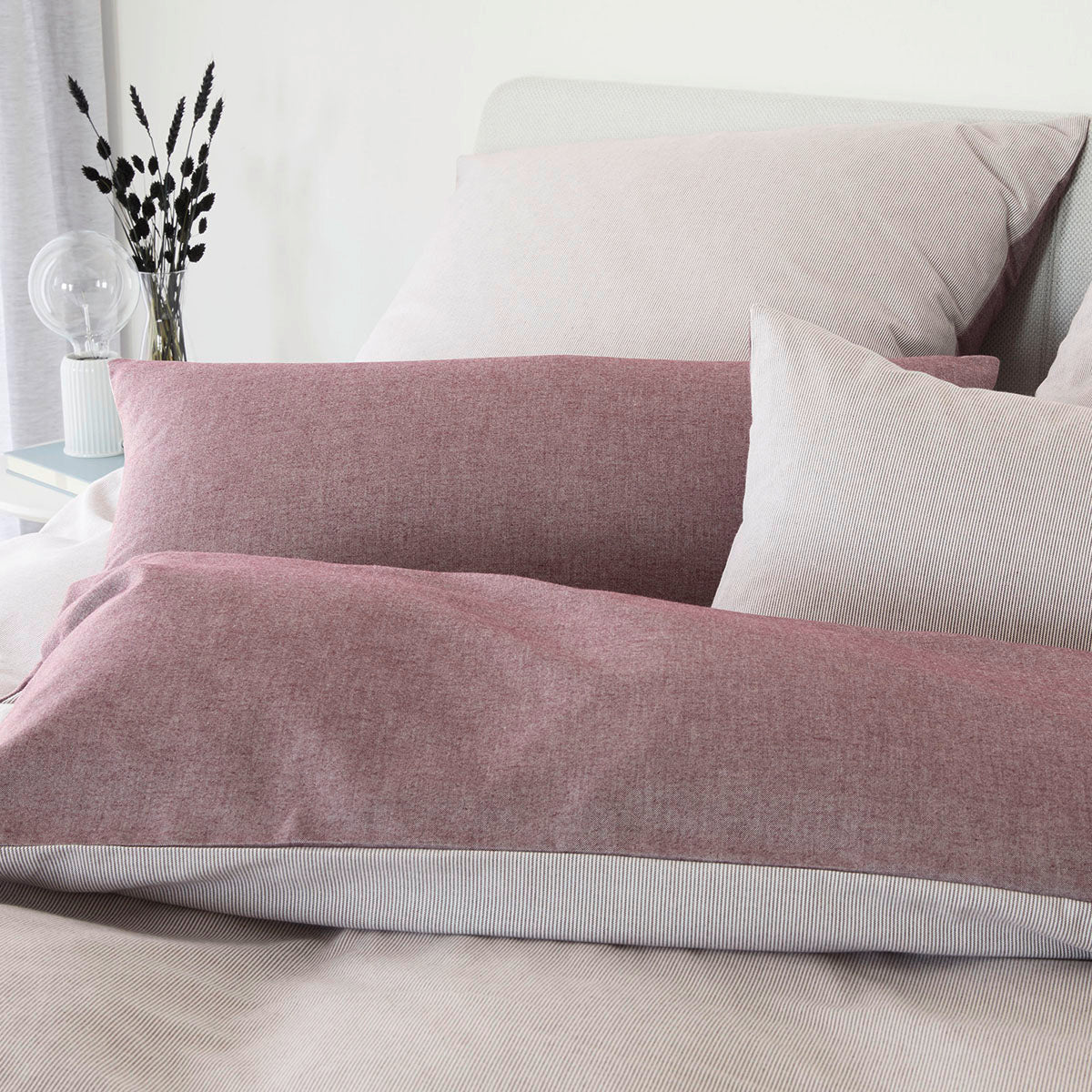 Softflanell Wende Bettwäsche Tender Rosa Schlafzimmer