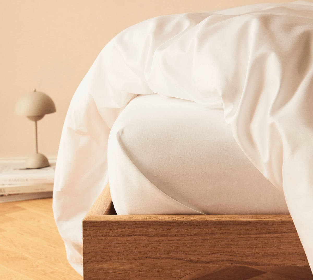 Uni Satin Baumwolle Betttuch Weiß Schlafzimmer