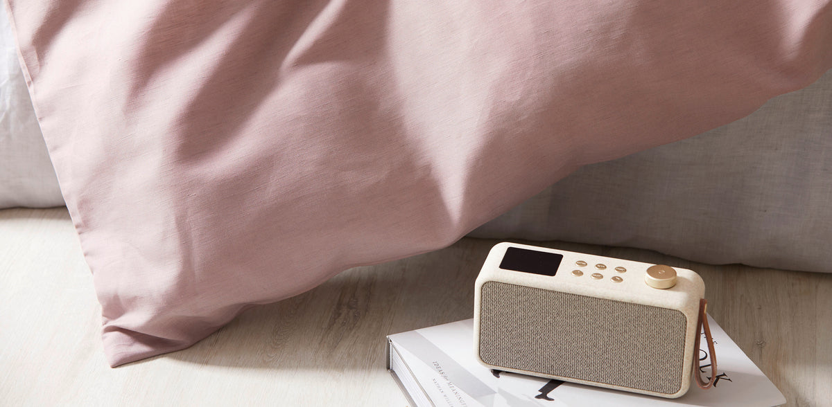Halbleinen Bettwäsche Breezee Rosa Radio Bett