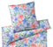Bambus Satin Bettwäsche Bravo in Bleu Blumen-Blätter-Motiv Freisteller #farbe_Bleu