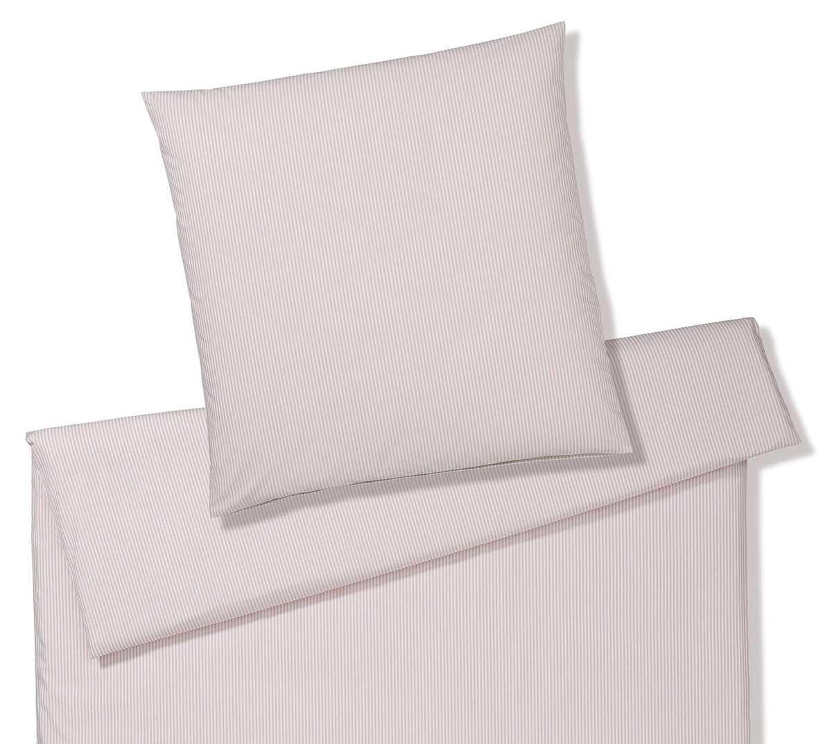 Bettwäsche aus Perkal Classico in Puder Streifen Freisteller #farbe_Puder 