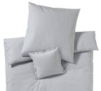 Bettwäsche aus Perkal Classico in Silber Streifen Freisteller #farbe_Silber 
