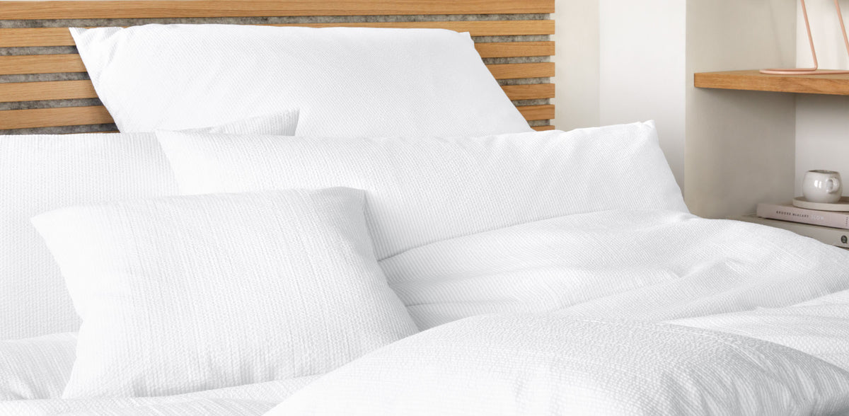 Bettwäsche Seersucker Weiß Schlafzimmer