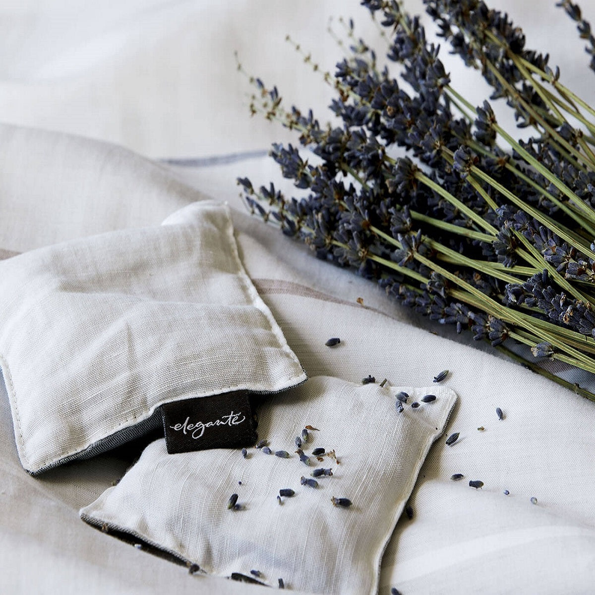 Halbleinen Duftkissen Trio Lavendel 