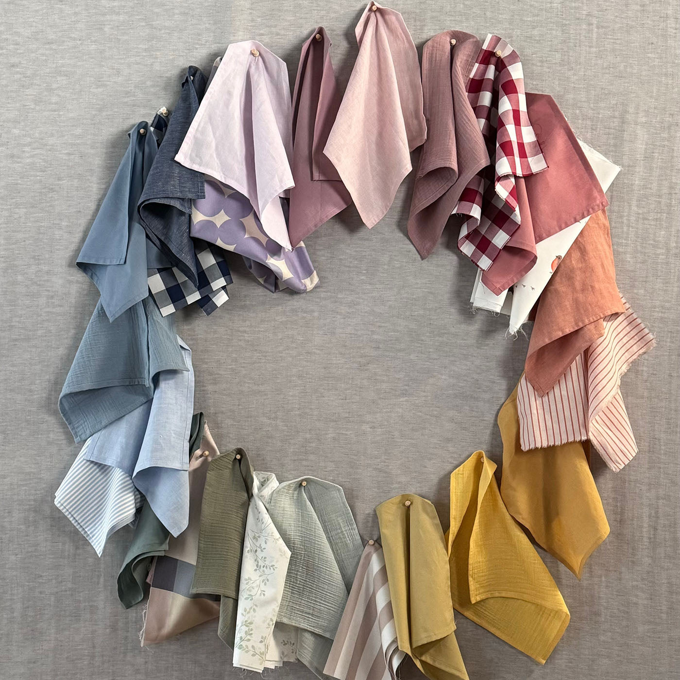 Farbkreis Styling Stoffe Farben