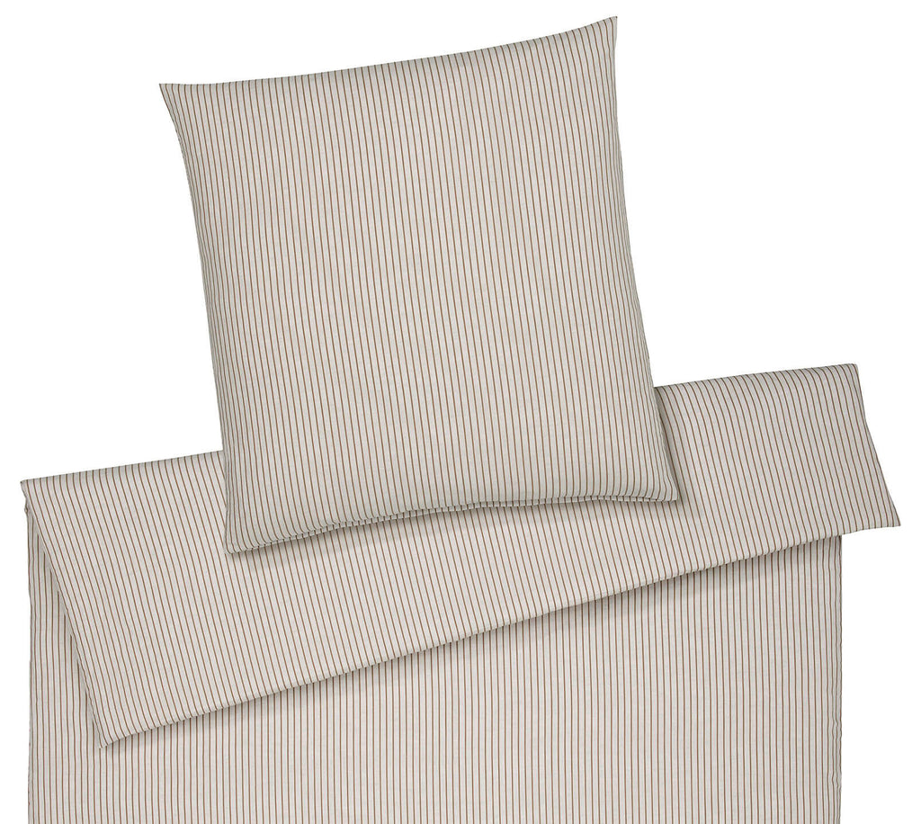 Halbleinen Bettwäsche Cozy in Natur Streifen Freisteller #farbe_Natur