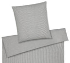 Halbleinen Bettwäsche Cozy in Hellgrau Streifen Freisteller #farbe_Hellgrau