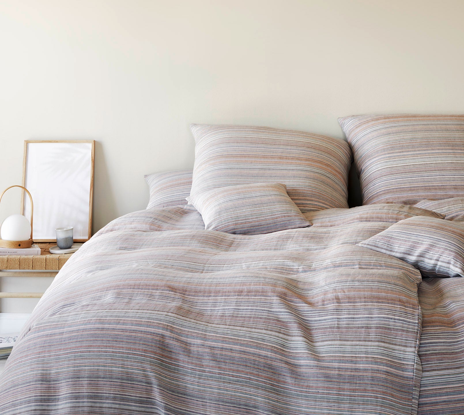 Halbleinen Bettwäsche Humble in Flair Streifen Schlafzimmer #farbe_Flair Multi
