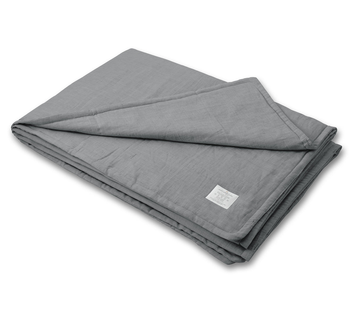 Halbleinen Bettwäsche Plaid Breezee in Dunkelgrau Freisteller #farbe_Breezee Plaid dunkelgrau