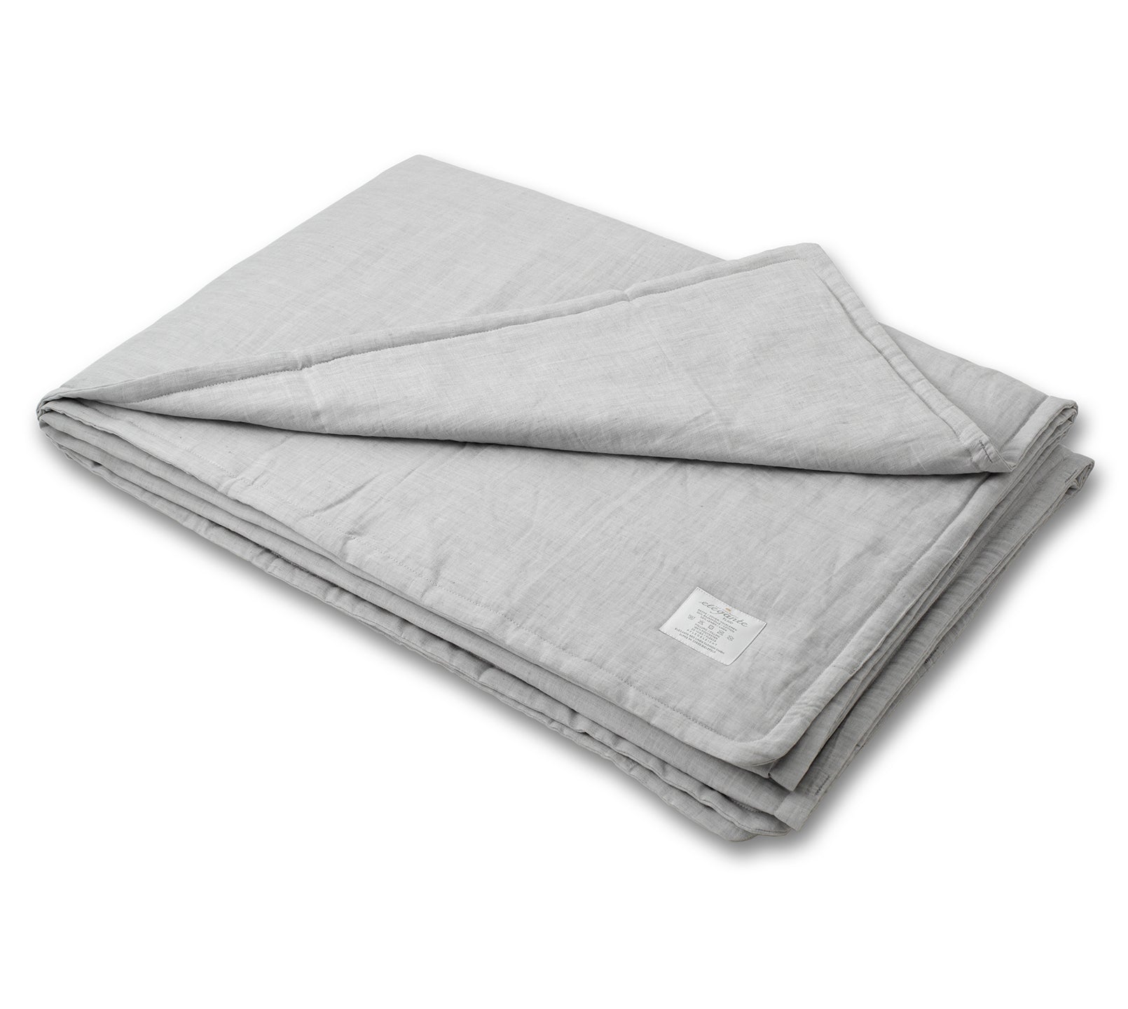 Halbleinen Bettwäsche Plaid Breezee in Hellgrau Freisteller #farbe_Breezee Plaid Hellgrau