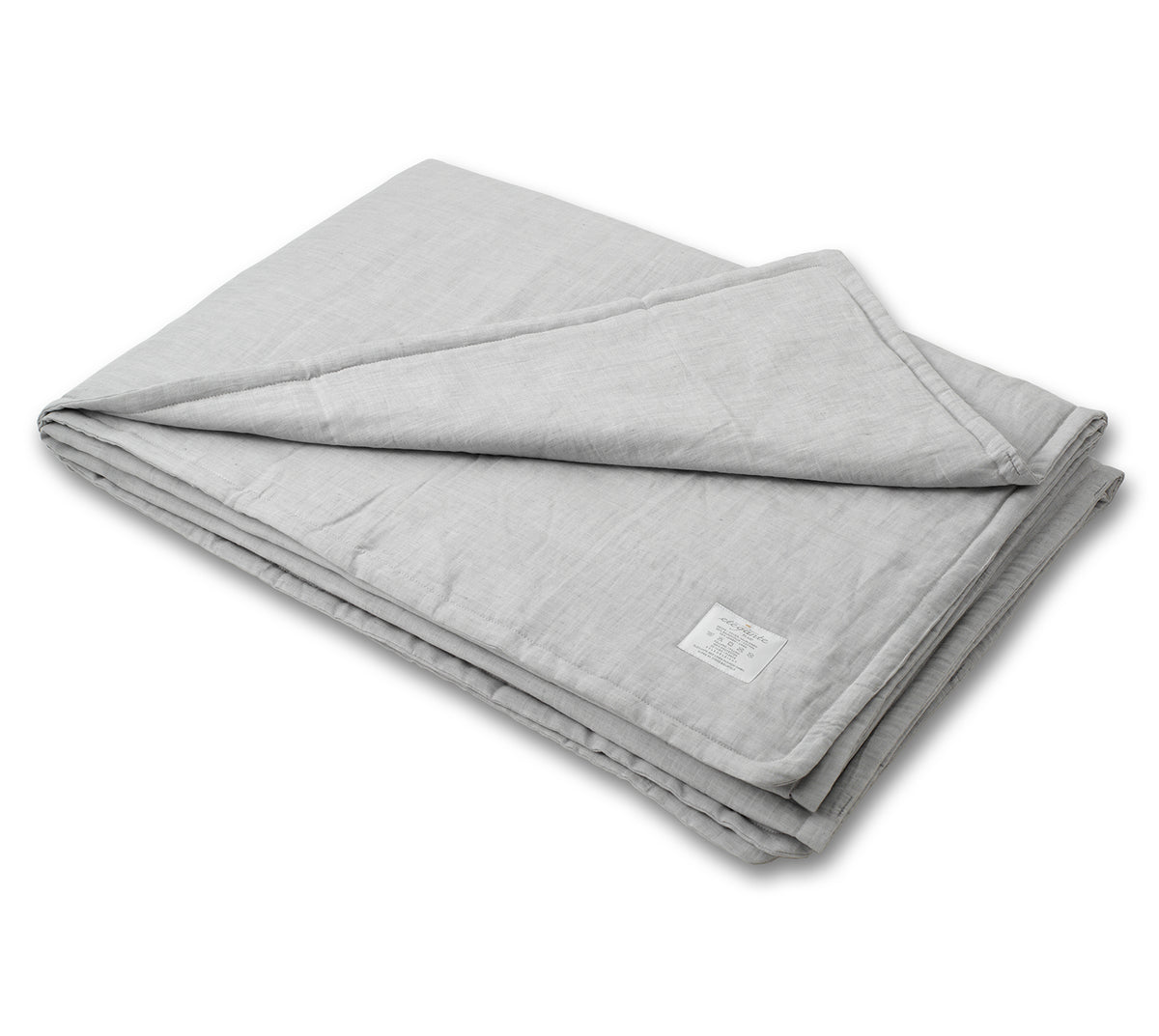 Halbleinen Bettwäsche Plaid Breezee in Hellgrau Freisteller #farbe_Breezee Plaid Hellgrau