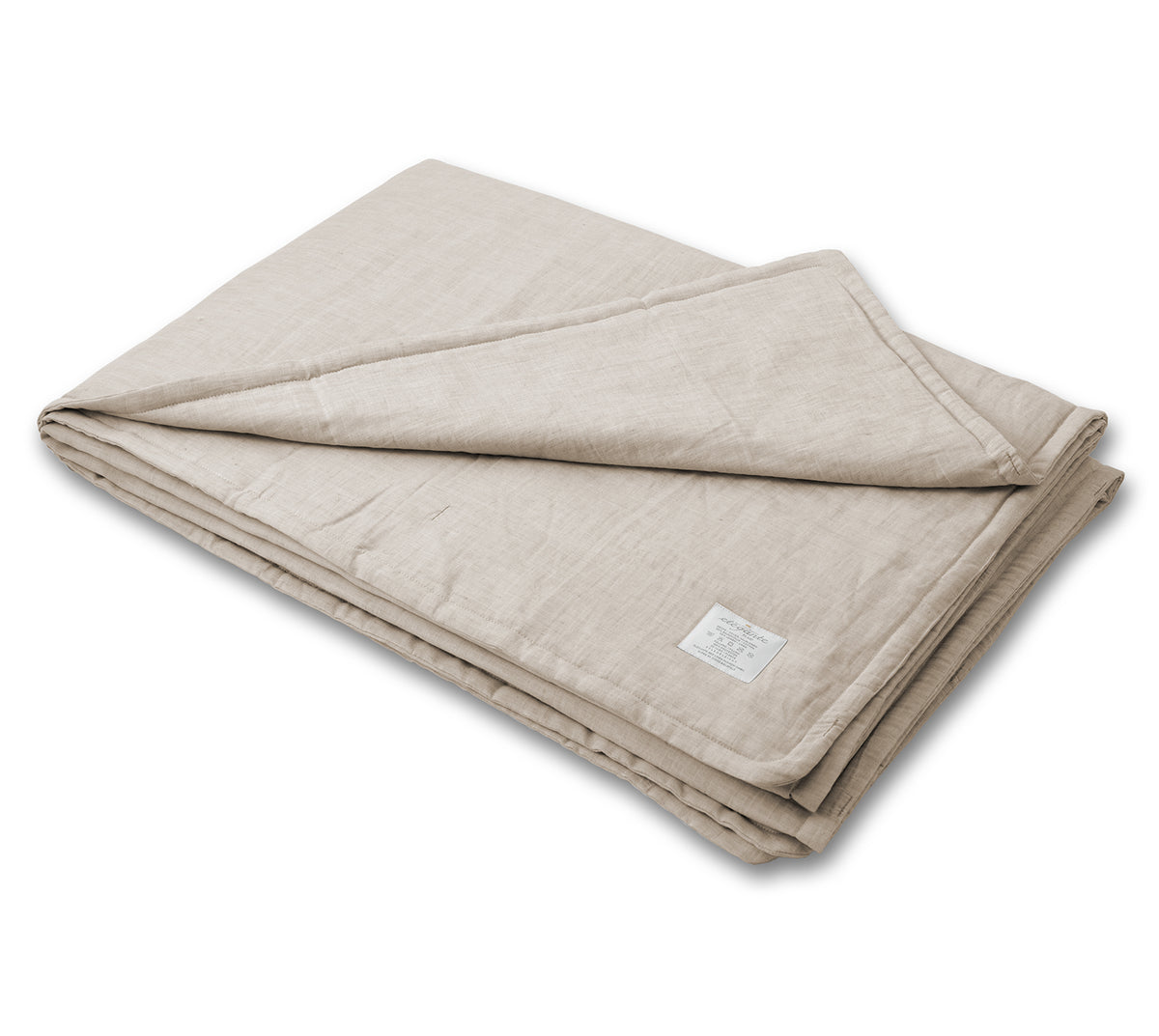 Halbleinen Bettwäsche Plaid Breezee in Sand Freisteller #farbe_Breezee Plaid Sand