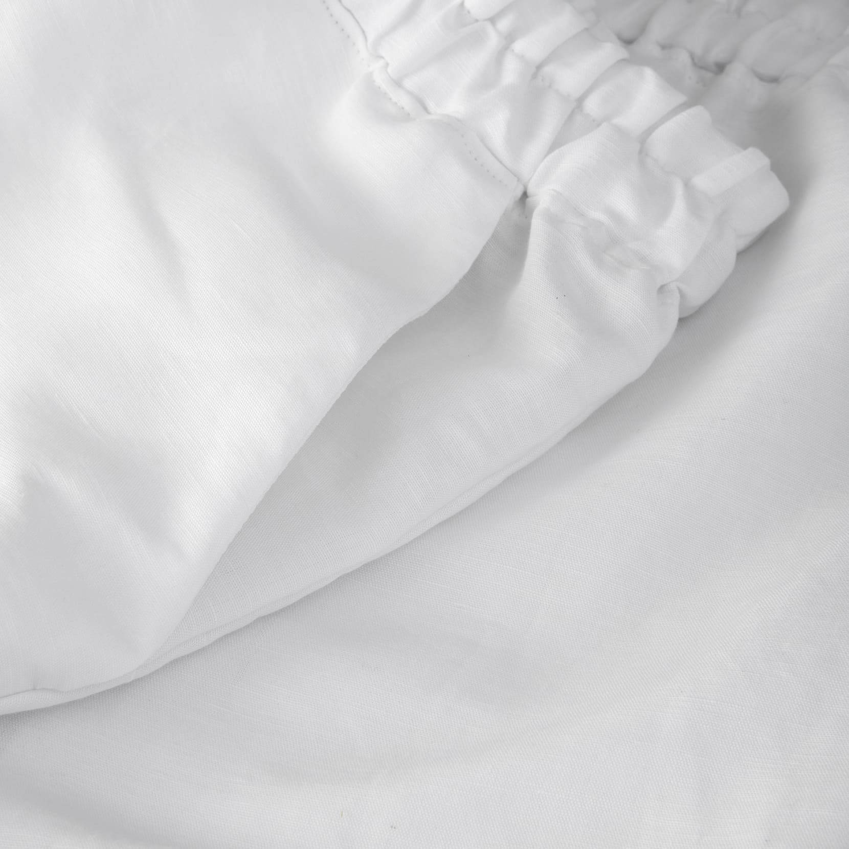 Halbleinen Homewear Shorts in Weiß Detail #farbe_Weiß
