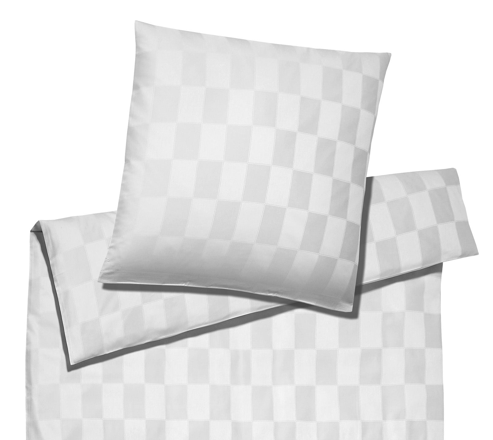 Jacquard Bettwäsche Courage in Weiß Karos Freisteller #farbe_Courage Weiß