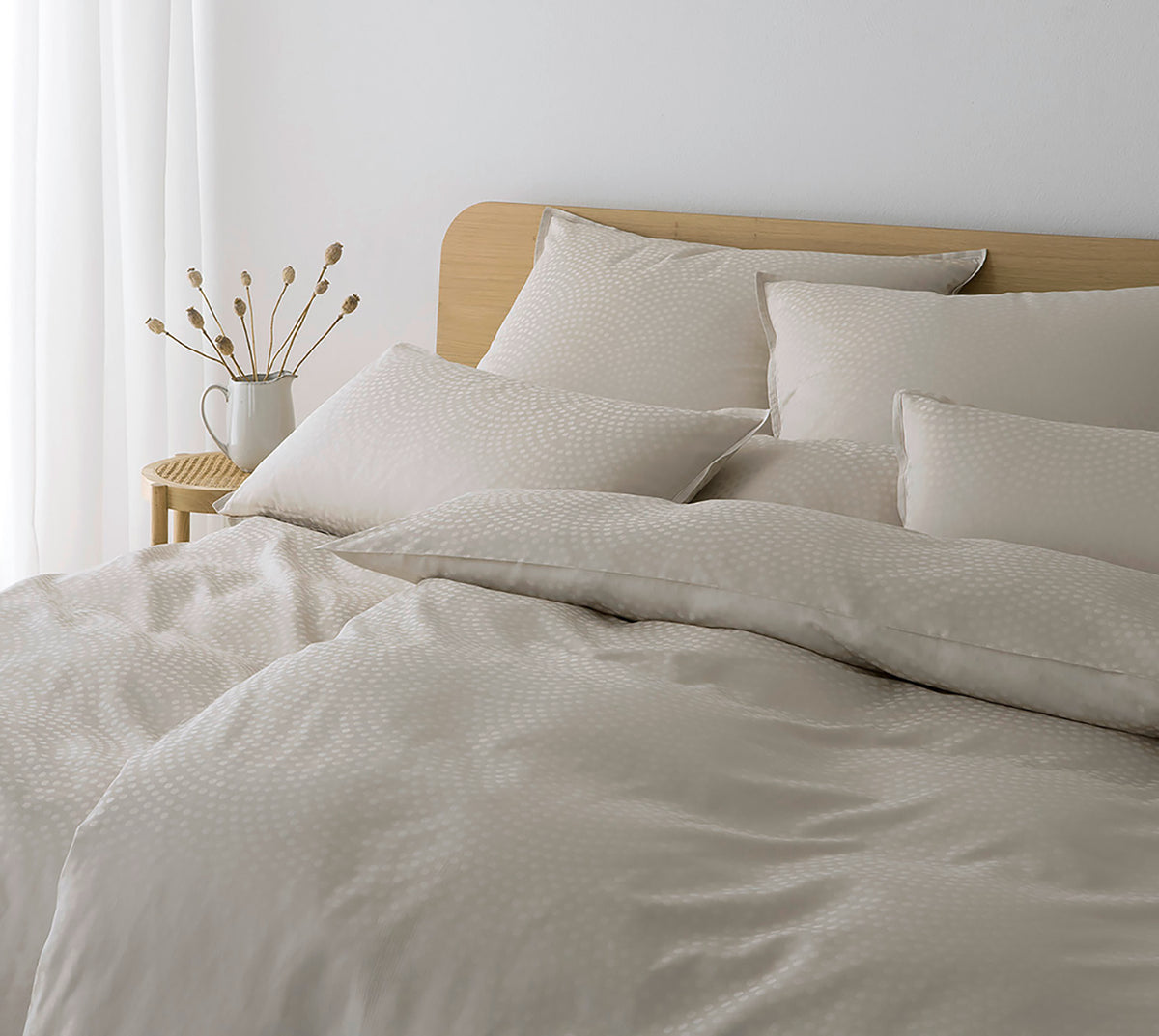 Jacquard Bettwäsche Air in Greige von elegante #farbe_Air Greige