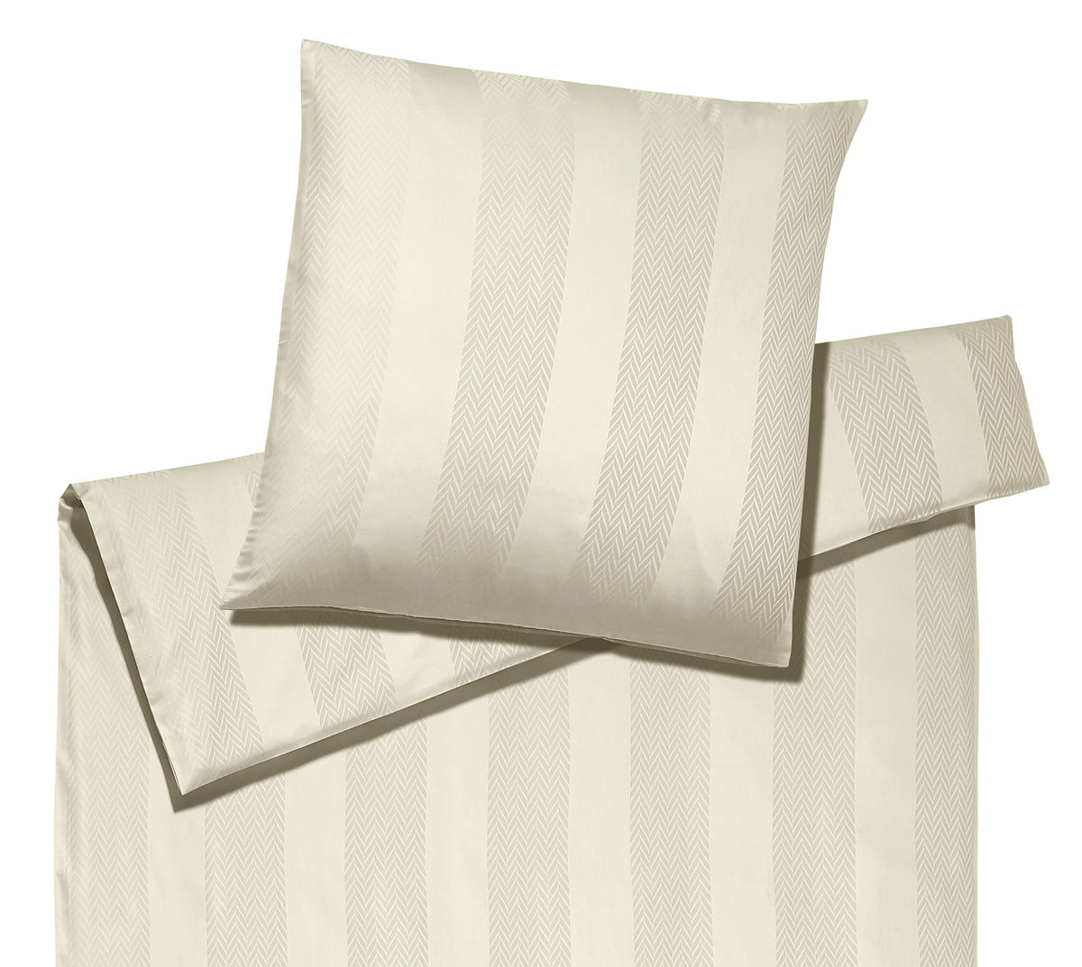Jacquard Bettwäsche Metropolis in Natur Fischgratstreifen Freisteller #farbe_Metropolis Natur