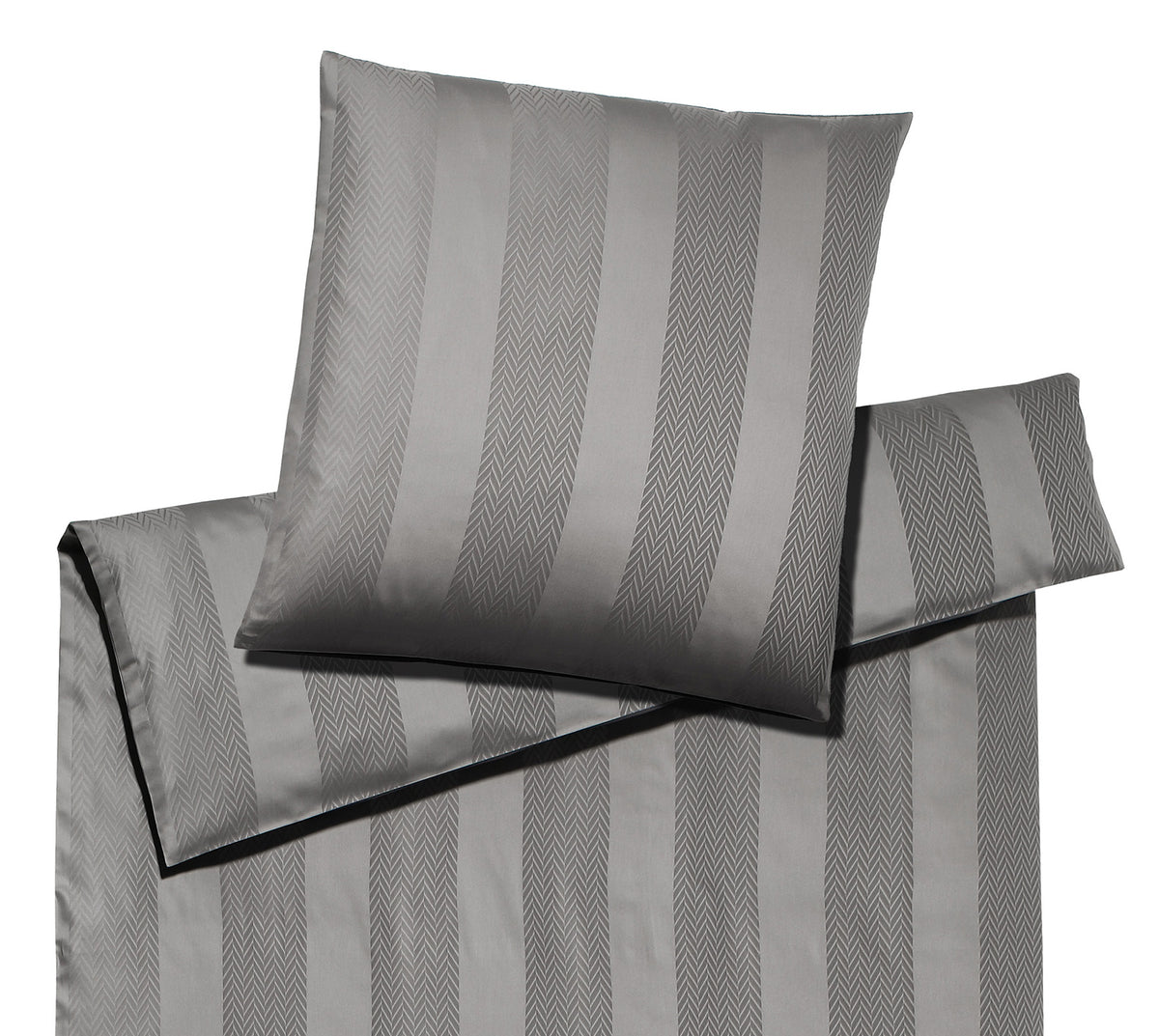 Jacquard Bettwäsche Metropolis in Nougat Fischgratstreifen Freisteller #farbe_Metropolis Nougat