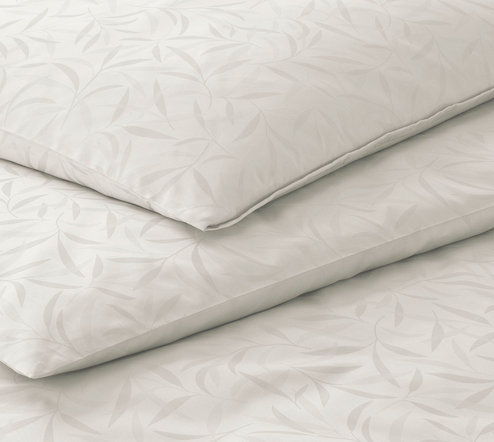 Jacquard Bettwäsche Muriel in Beige Blätter Freisteller #farbe_Muriel Natur