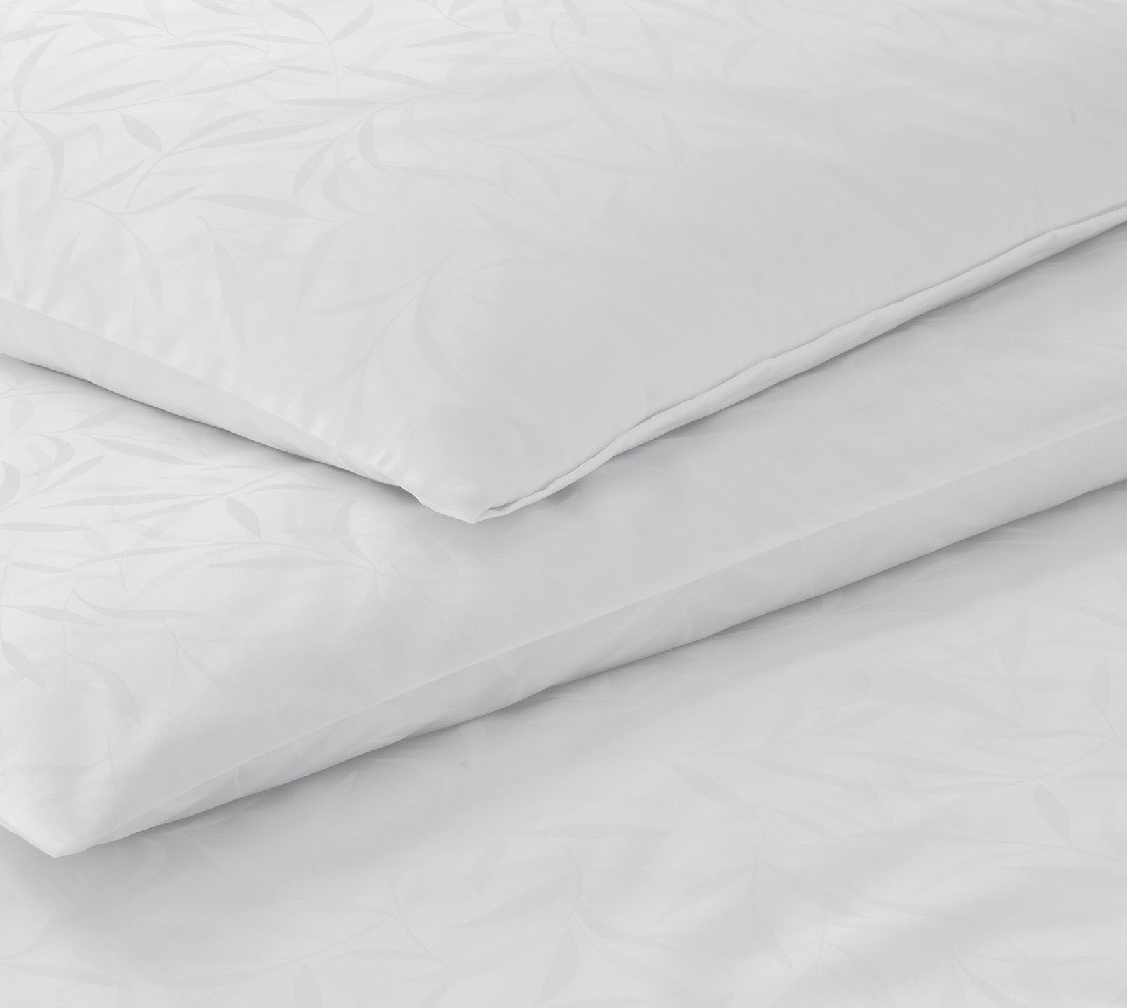 Jacquard Bettwäsche Muriel in Weiß Blätter Freisteller #farbe_Muriel Weiß