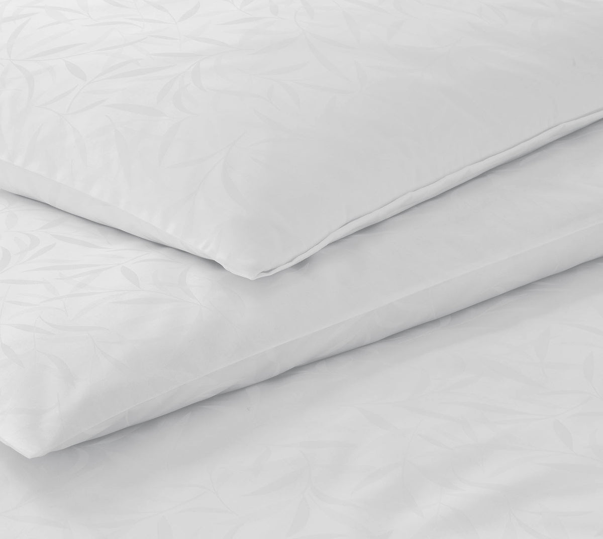 Jacquard Bettwäsche Muriel in Weiß Blätter Freisteller #farbe_Muriel Weiß
