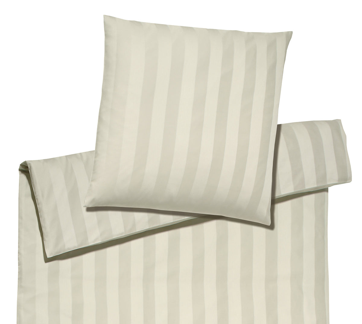 Jacquard Bettwäsche Noblesse in Beige Streifen Freisteller #farbe_Noblesse Creme