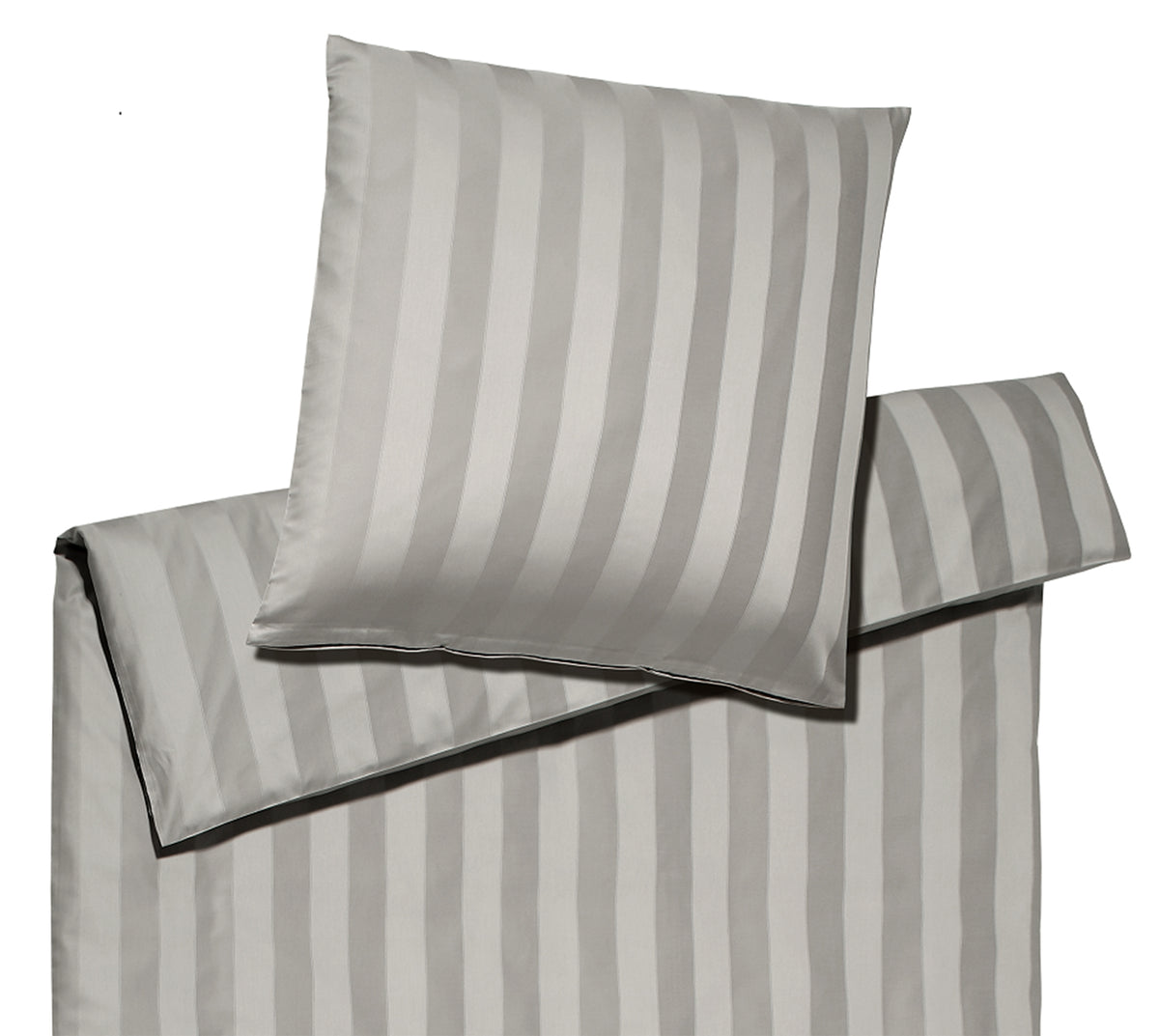 Jacquard Bettwäsche Noblesse in Silber Streifen Freisteller #farbe_Noblesse Silber