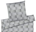 Jacquard Bettwäsche Piazza in Grau Karos Freisteller #farbe_Silbergrau