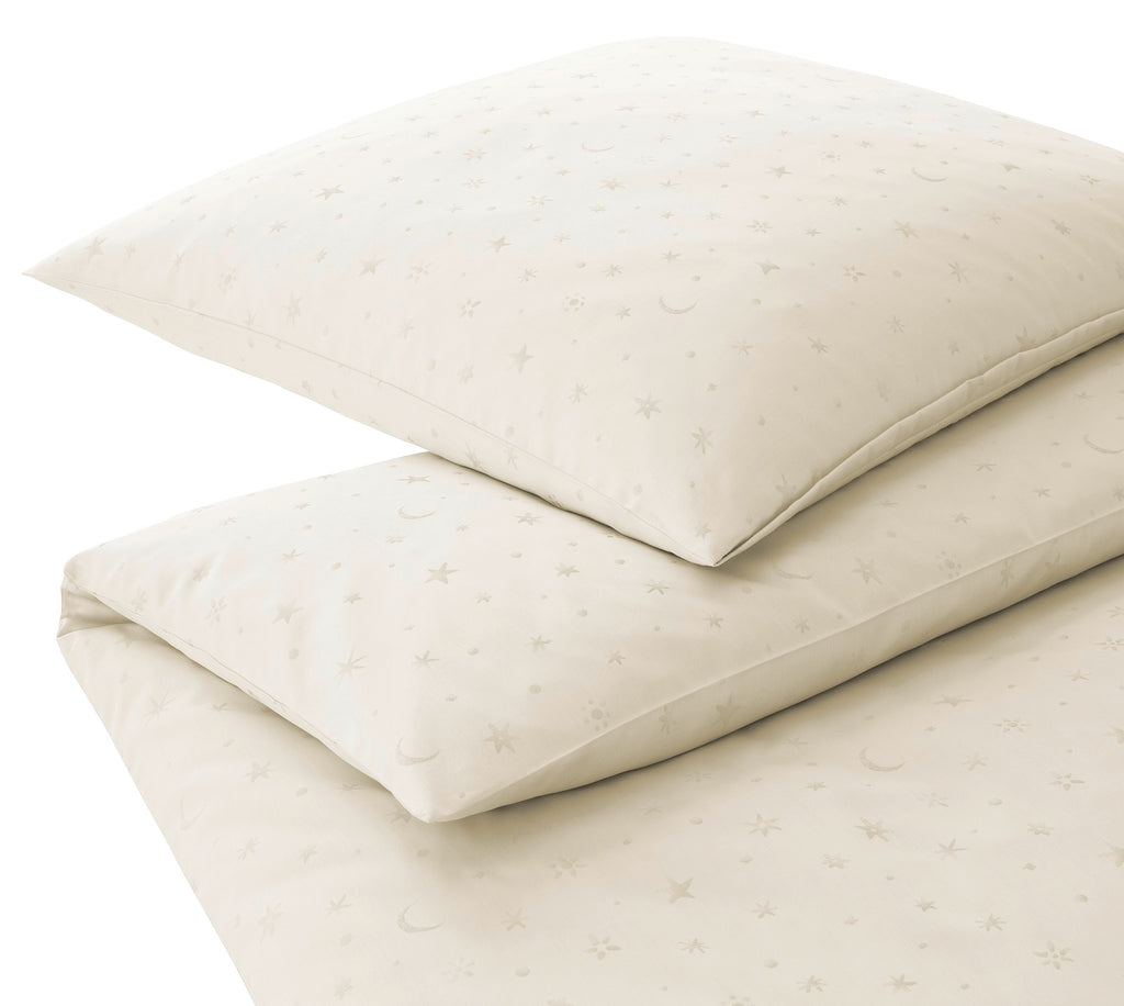 Jacquard Bettwäsche Stars in Natur Sterne Schlafzimmer #farbe_Natur