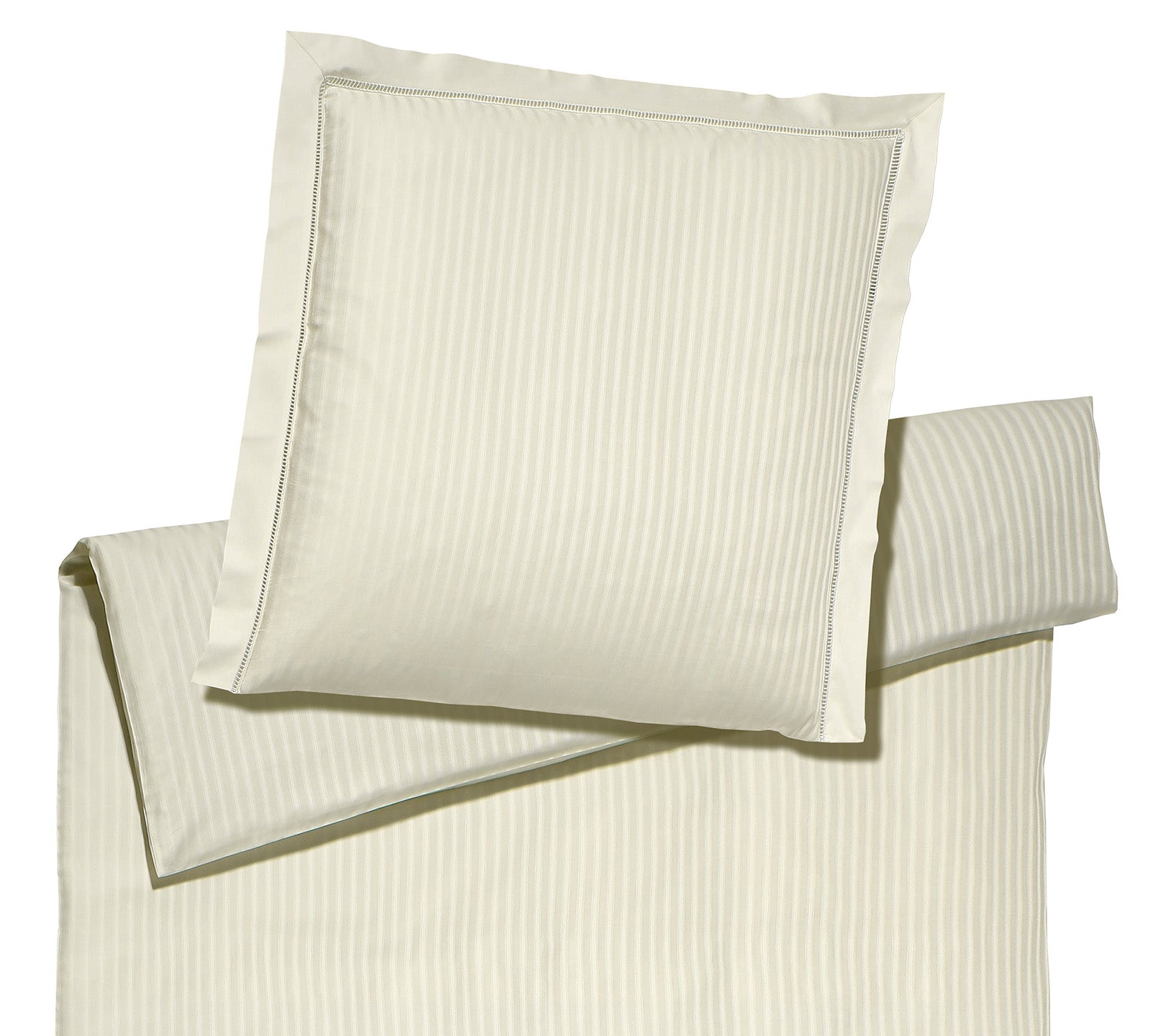  Jacquard Bettwäsche White House in Beige Streifen Freisteller #farbe_White House Natur