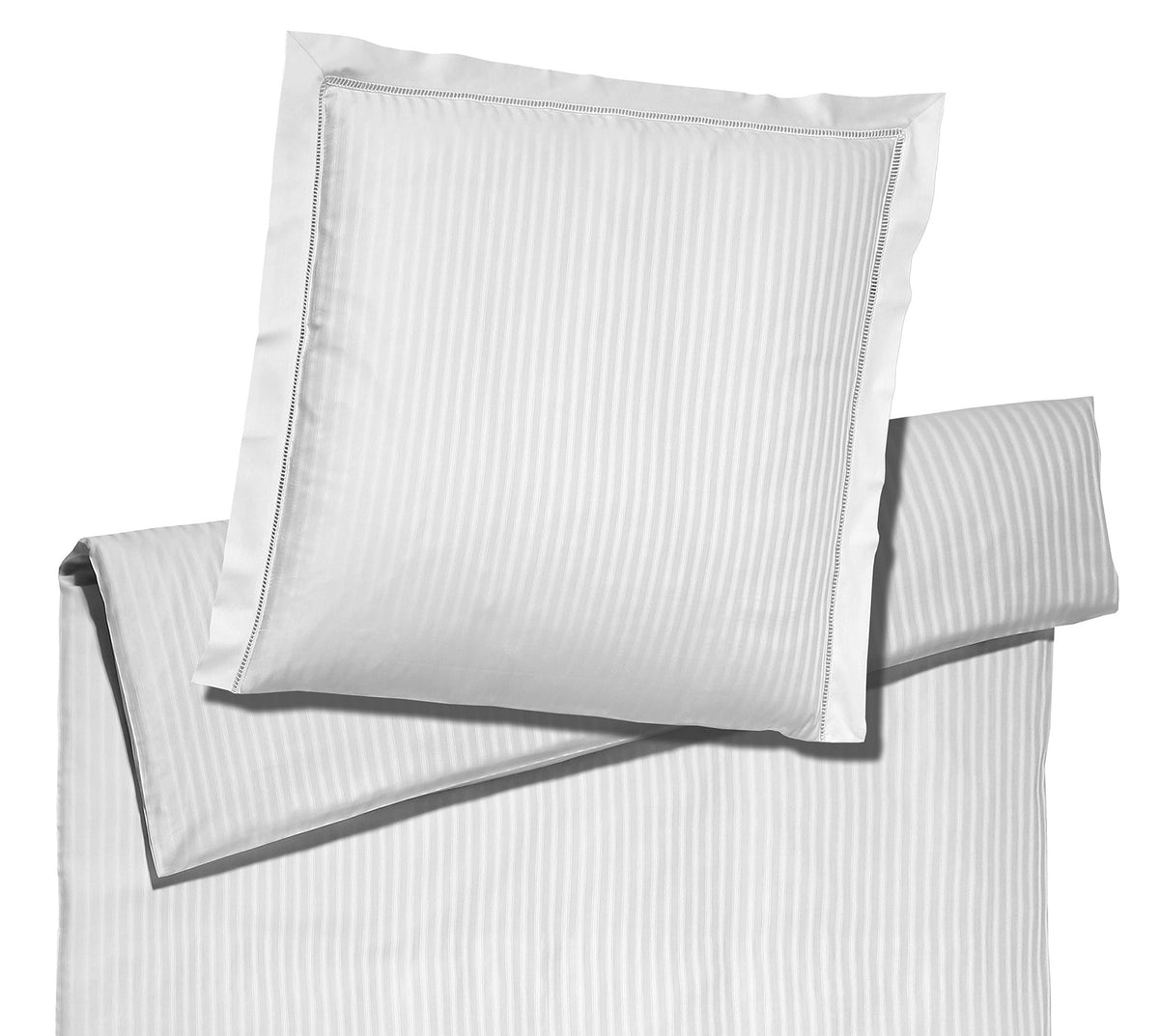  Jacquard Bettwäsche White House in Weiß Streifen Freisteller #farbe_White House Weiß
