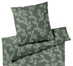 Jersey Bettwäsche Cherry Blossom in Forest-Green Blüten Freisteller #farbe_Forest-Green