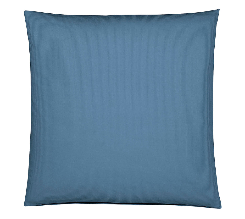 Jersey Bettwäsche Cord Jersey in Rauchblau Uni-Struktur Kissen #farbe_Rauchblau