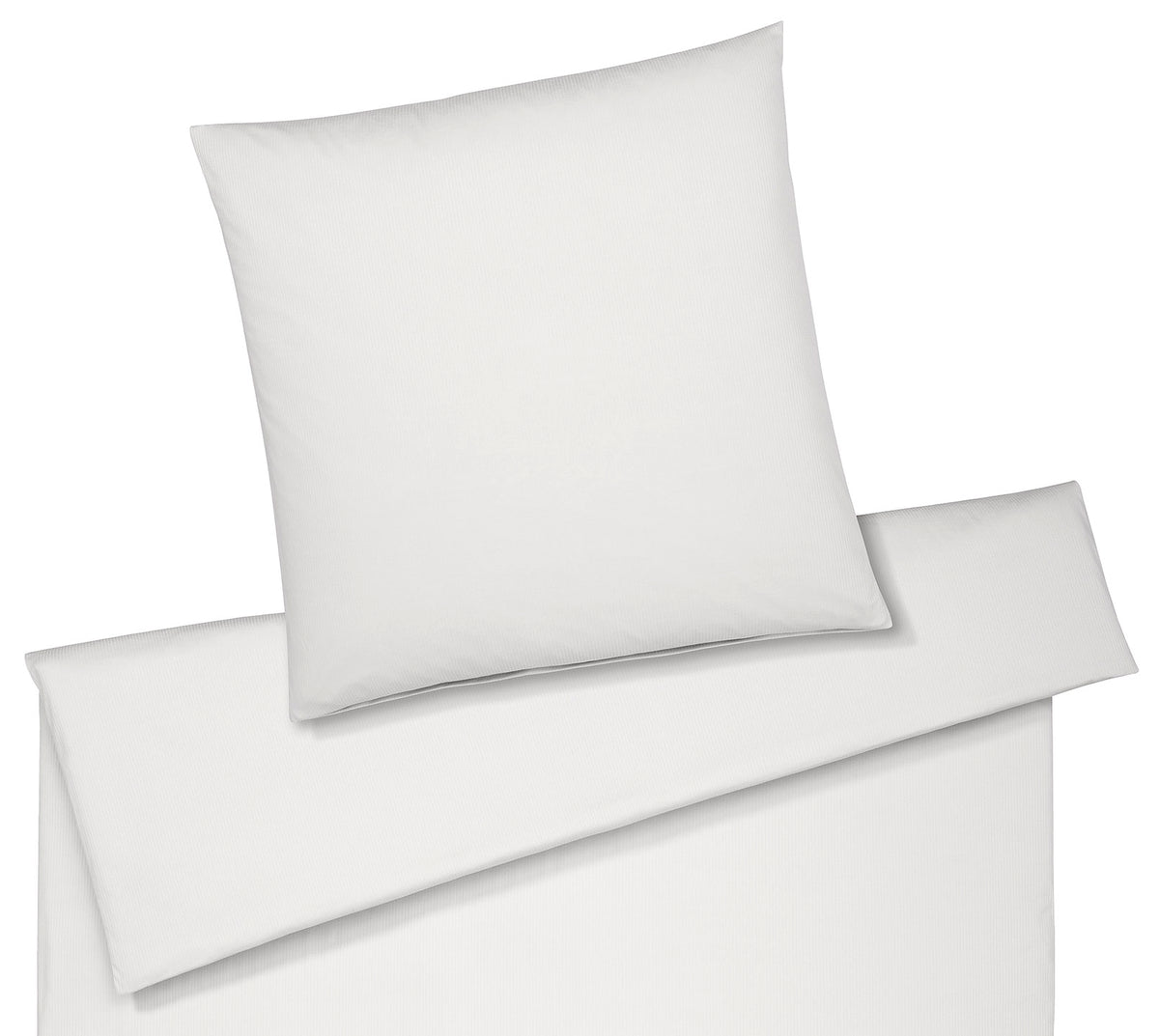 Jersey Bettwäsche Cord Jersey in Weiß Uni-Struktur Freisteller #farbe_Weiß