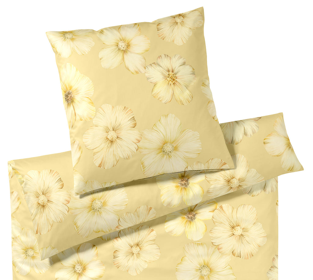 Jersey Bettwäsche Devine Jersey in Gelb Blüten Freisteller #farbe_Gelb