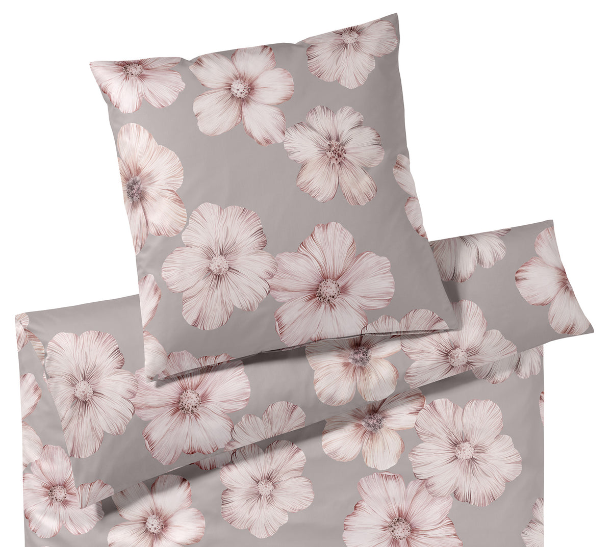 Jersey Bettwäsche Devine Jersey in Mauve Blüten Freisteller #farbe_Mauve