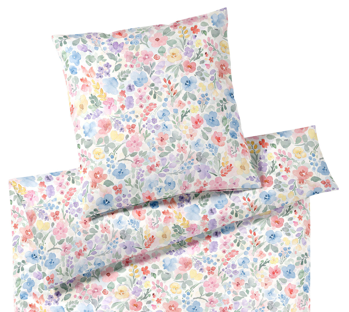 Jersey Bettwäsche Gentle Jersey in Blau Blumen Freisteller #farbe_Blau